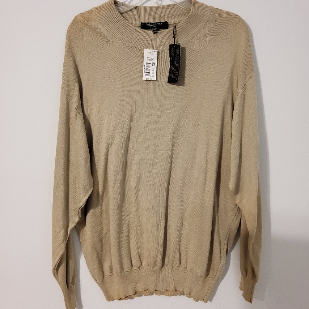 NWT! Murano By Raffi Tan Long Sleeve Crew Neck Size 2XB
